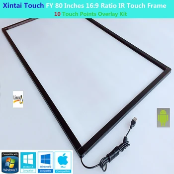 Xintai Touch FY 80 дюймов, 10 точек касания в соотношении 16: 9, инфракрасная сенсорная рамка, панель Plug & Play (без стекла)