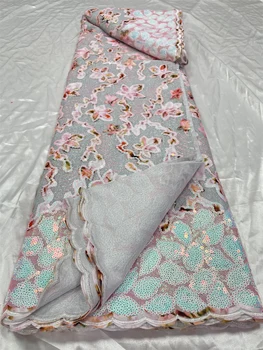 Новейшая африканская Бархатная кружевная ткань с блестками 2022 Высококачественная вышивка Нигерийская Французская кружевная ткань Для Свадебного платья XZ0008