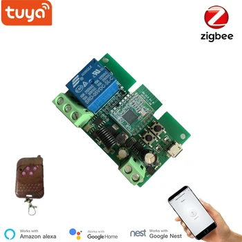 Модуль переключения Tuya Zigbee Jog Inching, USB 5V 7-32v DIY Smart Switch, Работает с eWeLink Zigbee Bridge, голосовое управление от Alexa
