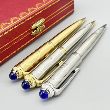 Шариковая ручка CT Серебристо-золотой дизайн с резьбой, Гладкие классические канцелярские принадлежности для офиса и школы