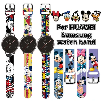 Ремешок для часов Disney Mickey для Huawei watch2Pro GT/GT2 Samsung galaxy watch/active2/gear sport/s3 Sz classic Smart strap 20 мм 22 мм