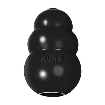 КОНГ - Экстремальная игрушка для собак - Самый прочный натуральный каучук, черный - Весело жевать, гоняться и приносить