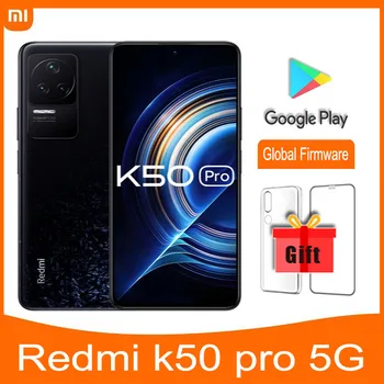 Смартфон Xiaomi Redmi K50 Pro 5G 12G 256G Глобальная Встроенная Память Китайская Встроенная Память MTK Dimensity 9000 Восьмиядерный 6,67; 120 Вт Быстрая Зарядка 5000 мАч