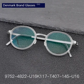 Датский Бренд Eyeglassess Ретро Круглые 9752 Мужские Очки В Титановой Оправе Женские Легкие Оптические Линзы Для Близорукости Пресбиопии Чтения