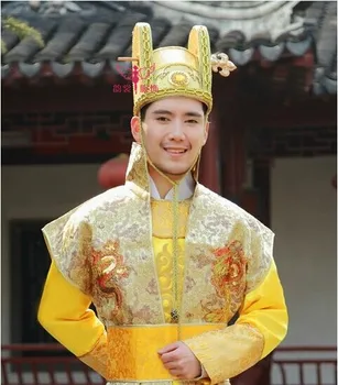 00002 Оригинальная винтажная корона для волос китайского императора или принца, аксессуар для волос