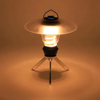 Компактный фонарь для кемпинга со штативом, USB Перезаряжаемый Подвесной фонарь для рыбалки, Сбой питания, Альпинизм, Кемпинг на открытом воздухе