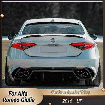 Автомобильный Задний багажник, Спойлер для Alfa Romeo Giulia, Спойлер 2016 - UP, Обвес для ремонта, Украшение, Фиксированное Ветровое Крыло, черный глянец