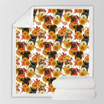 Осенне-зимнее Брюссельское одеяло с рисунком Гриффона, Флисовое одеяло с 3D принтом, пригодное для носки Одеяло Для взрослых /детское Флисовое одеяло 09
