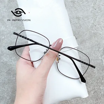 Новые простые очки с Анти-синим светом, Очки для близорукости в большой неправильной многоугольной оправе, женская корейская версия, Минус очки, прозрачные очки