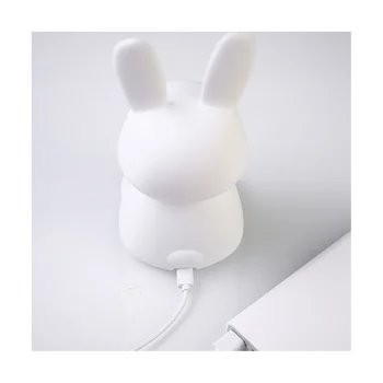 Светодиодный Ночник с изображением кролика и животных, Силиконовая лампа с регулируемой Яркостью, USB Перезаряжаемый Детский светильник для сна, подарок на день рождения
