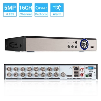 16 Каналов Видеонаблюдения DVR 5MP-N 5в1 AHD TVI CVI CVBS IP-камера Гибридный цифровой Видеомагнитофон Система Безопасности Удаленного доступа H.265