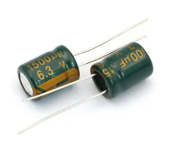100шт 1500 мкФ 6,3 В алюминиевый электролитический конденсатор 1500 мкф6,3 В 10*13 мм