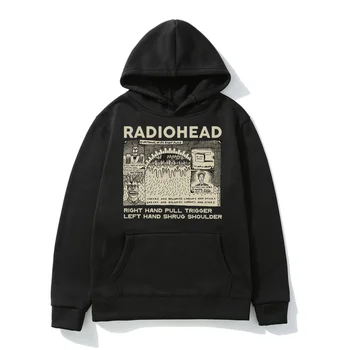 Толстовка с принтом английской рок-группы Radiohead Для мужчин И Женщин, Забавная Свободная Дышащая толстовка с капюшоном в стиле Ретро, Музыкальный альбом, Флисовый Пуловер