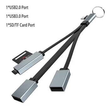 USB C КОНЦЕНТРАТОР Card Reader Type-C к USB 3.0 2.0 КОНЦЕНТРАТОР SD-Совместимый TF-Кард-ридер OTG Кабель-адаптер для телефона Android