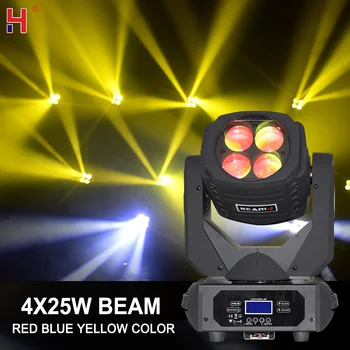 Super Beam 4X25 Вт Светодиодные диджейские светильники с подвижной головкой и эффектом бесконечных вращающихся линз 