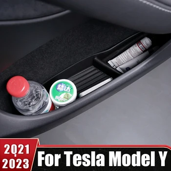 Для Tesla Модель Y 2021 2022 2023 TPE Автомобильная Передняя Задняя Дверь Боковой Подлокотник Ящик Для Хранения Ручка Органайзер Лоток Декоративные Аксессуары