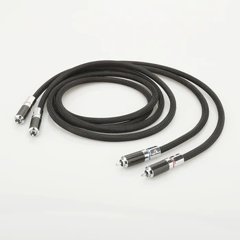 Соединительный аналоговый кабель Phono to Phono Stereo из 100% чистого Серебра, совместимый с динамиком, усилителем, проигрывателем, ресивером