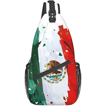 Нагрудные сумки с флагом Мексики, рюкзак-слинг через плечо, Дорожный Походный рюкзак, сумка через плечо для женщин, мужчин, подростков на открытом воздухе