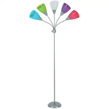 Металлический торшер с лампочками CFL, многоцветные абажуры напольная лампа Светильники для люстры Угловой светильник Night light Rgb