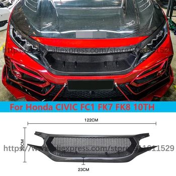 Комплекты для Кузова Из Углеродного Волокна С Отделкой Передней Решетки Радиатора Honda CIVIC 10TH 2016 UP Автомобильные Аксессуары