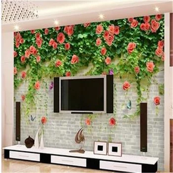 beibehang шелковая ткань обои роза большая спальня телевизор диван фон обои фрески 3d для гостиной papel de parede