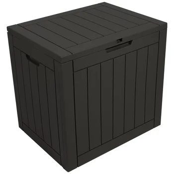 Квадратная Пластиковая Коробка для Хранения Крепких Вещей объемом 31 Галлон, Темно-Коричневые Органайзеры Для Хранения 17,10x20,90x22,10 Дюймов
