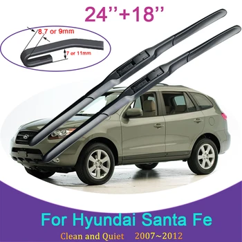 Щетка стеклоочистителя для Hyundai Santa Fe 2007 ~ 2012 СМ, Тип крючка 2008 2009 2010 2011, Передние стеклоочистители, аксессуары для автомобильных наклеек