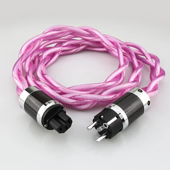 A33 OCC Посеребренный аудиофильский кабель питания для аудиофилов США, ЕС, AU и Великобритании переменного тока для усилителя DAC фильтр HIFI Серебряный кабель питания