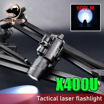 Тактический Лазерный фонарик Surefir X400U WADSN X400 Красно-зеленый Лазерный пневматический пистолет Pistol Weapon Разведывательный фонарь для 20-миллиметровой рейки