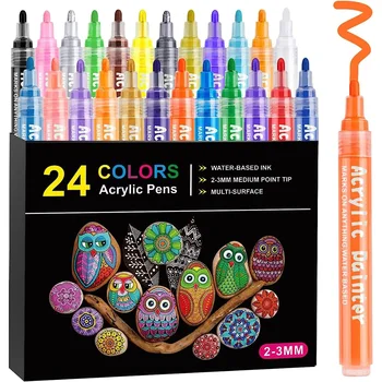 Малярные ручки, Акриловые фломастеры 24 цвета, Набор водонепроницаемых ручек для наскальной живописи, Принадлежности для рукоделия 