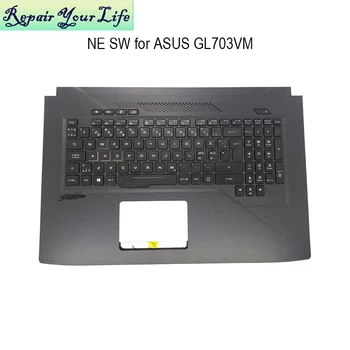 90NB0CL1-R31ND0 Подставка для рук с подсветкой клавиатуры для ноутбука Asus ROG Strix GL703VM Swiss Norway Клавиатура 90NB0CL2-R31SF0