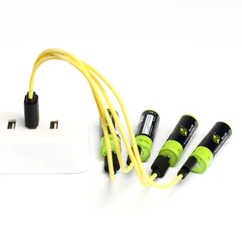 4ШТ ZNTER 1,5 В 1700 мАч AA аккумуляторная батарея USB, литий-полимерная батарея + 1 шт кабель Micro USB для быстрой зарядки