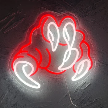 Неоновая вывеска Devil Claw LED Light Домашний бар Мужские Пещерные Игры Отдых Настенная вечеринка День Рождения Спальня Прикроватные украшения Подарки