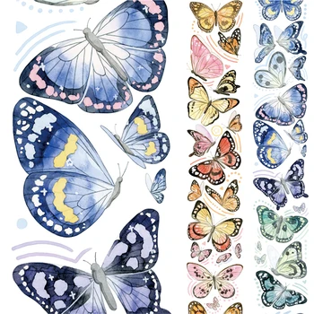 Удивительные красочные бабочки, специальное масло для домашних ЖИВОТНЫХ, ленты для Васи, Клейкая лента для журнала, клейкая лента, наклейка для Васи 