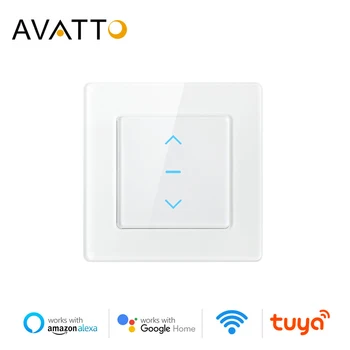 AVATTO Tuya WiFi, умный переключатель штор, рулонные шторы, электрический сенсорный выключатель, пульт дистанционного управления работает Alexa Google home Alice