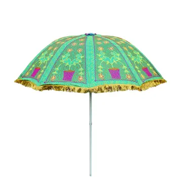 Садовый открытый Солнцезащитный Козырек Зонтик С Цветочной вышивкой 70 дюймов
