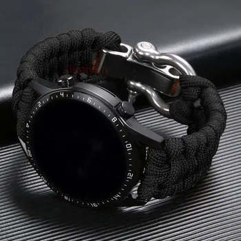 22 мм 20 мм Тканый Ремешок Для Samsung Galaxy Watch 4 5 40 мм 44 мм Классический 42 мм 46 мм Pro 45 мм Активный Нейлоновый Ремешок Зонтик Веревочный Браслет