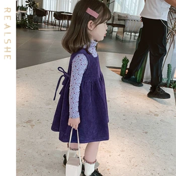 Детское праздничное платье для девочек в корейском стиле, Новинка 2023 Года, однотонное платье Принцессы без рукавов для девочек, Детские платья для девочек