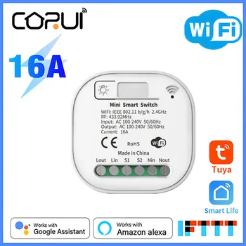 CoRui WIFI Smart Switch Таймер-переключатель Без батареи Выключатель света Умный дом Приложение Tuya Дистанционное управление Работа с Google Home Alexa
