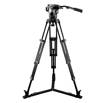 Комплект Профессионального видео-штатива E-IMAGE EG15A2 с 9-ступенчатой жидкостной головкой для балансировки и 100-мм алюминиевым штативом
