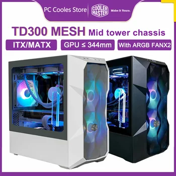 Боковой прозрачный корпус Cooler Master TD300 MESH MATX для настольных компьютерных киберспортивных игр, Шасси Mid Tower