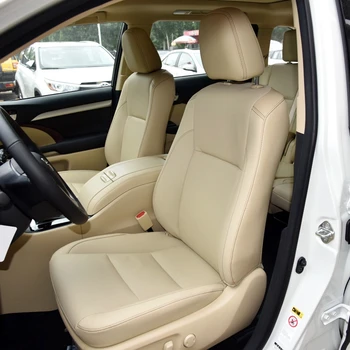 Для Toyota Highlander Kluger 2013 2014 2015 2016 2017 2018 2019, Изготовленные на Заказ Чехлы для автомобильных сидений из кожи Наппа, Набор Аксессуаров для 7 сидений