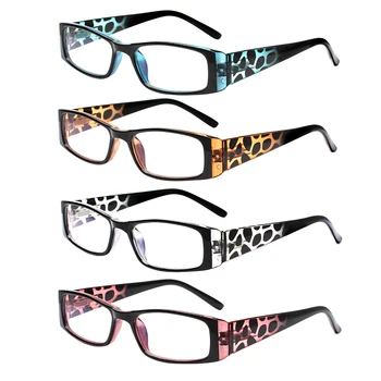 Очки для чтения, женская качественная модная прямоугольная оправа с удобным пружинным шарниром, очки для чтения для женщин 2,0 3,0 4,0 5,0