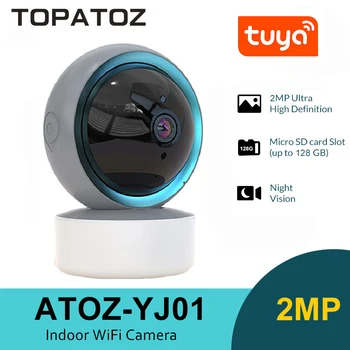 TOPATOZ Tuya Smart 1080P HD Ночного Видения Автоматическое Отслеживание Радионяни и Радионяни Наблюдения Безопасности CCTV PTZ Wifi IP-Камера