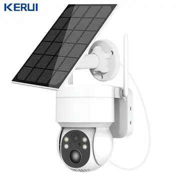 KERUI 4MP CCTV Видеонаблюдение Наружная Солнечная камера Водонепроницаемый IP68 Беспроводной WiFi 8 Вт IP-камера Солнечная панель PTZ-камера