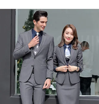 Высококачественные профессиональные костюмы для мужчин и женщин 2021, Новый рабочий костюм, весенне-осенняя куртка + брючный костюм, мужские и женские одинаковые