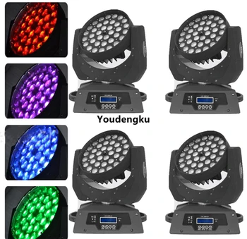 4шт фокусирующих светодиодных движущихся головок zoom DJ Stage Lights 36x10 Вт 4в1 Zoom Led Moving Head RGBW Wash Light